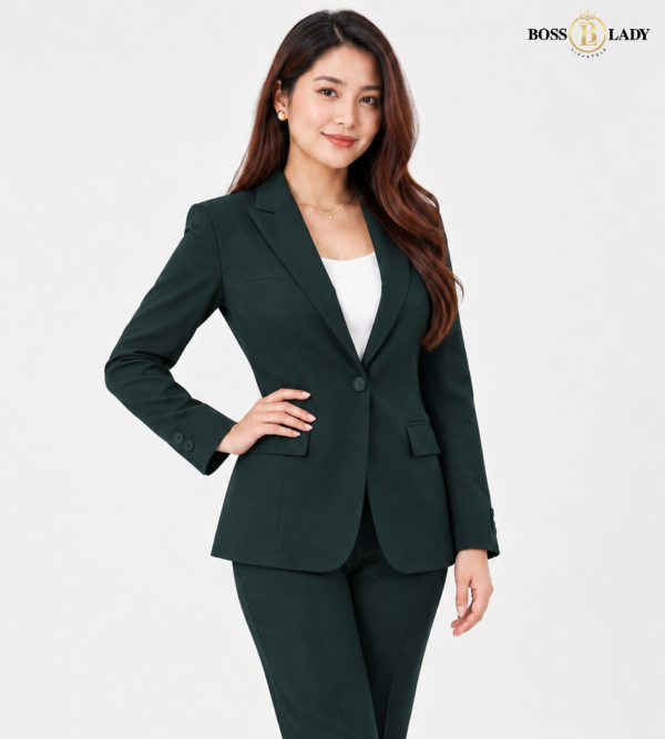 Forest Green Single-Breasted Blazer