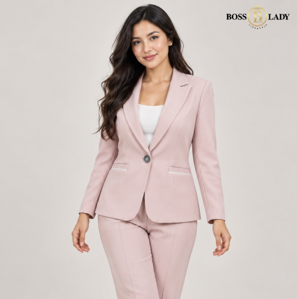 Blush Pink Single-Breasted Blazer