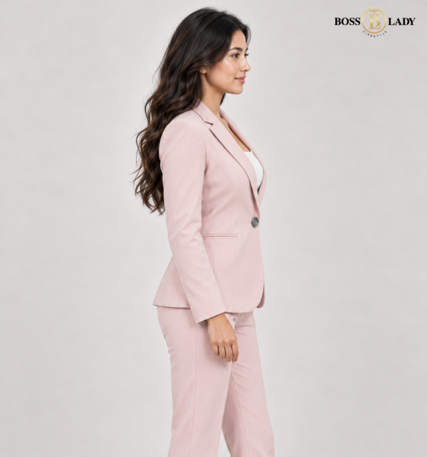 Blush Pink Single-Breasted Blazer