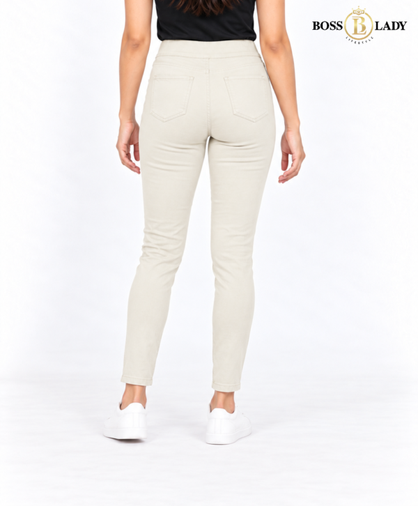 Cream Slim-Fit Jeggings