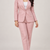 LINE PK 5 Pink Single-Breasted Windowpane Check Blazer