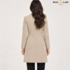 Beige Double-Breasted Longline Coat