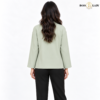 Sage Green Open-Front Shawl-Collar Blazer