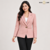 P PINK 1 Dusty Rose Pink Clasp-Detail Blazer