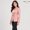 P PINK 3 Dusty Rose Pink Clasp-Detail Blazer