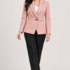 P PINK 5 Dusty Rose Pink Clasp-Detail Blazer