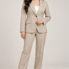 Brown Single-Breasted Blazer with Notched Lapels