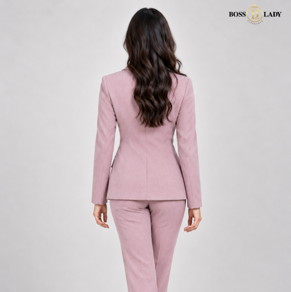 Pink Single-Breasted Blazer with Notched Lapels