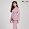 Pink Single-Breasted Blazer with Notched Lapels