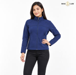 Blue Zip-Up Windbreaker Jacket