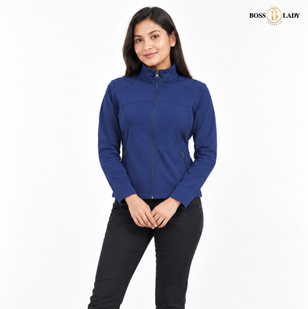 Blue Zip-Up Windbreaker Jacket