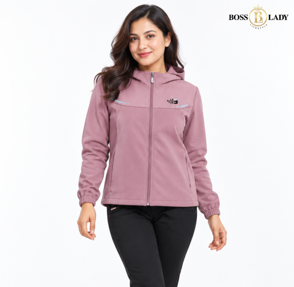 Light Pink Zip-Up Windbreaker Jacket