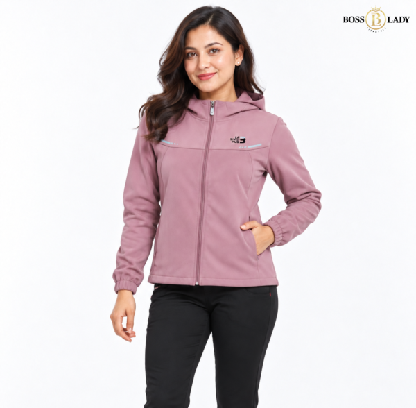 Light Pink Zip-Up Windbreaker Jacket