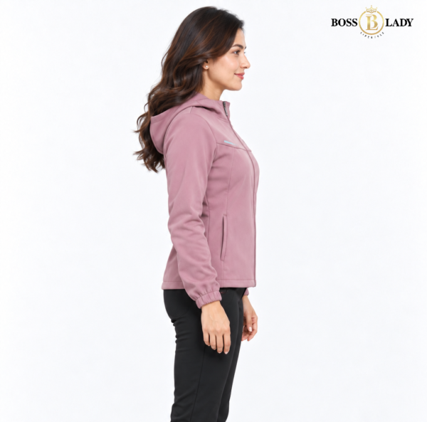 Light Pink Zip-Up Windbreaker Jacket