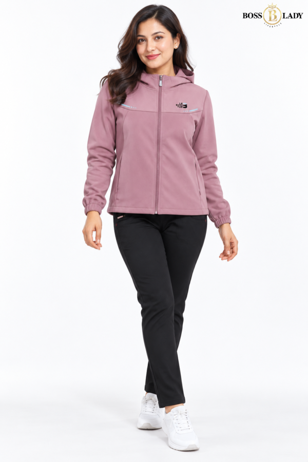 Light Pink Zip-Up Windbreaker Jacket