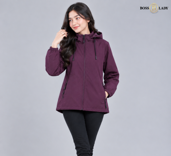 Purple Zip-Up Windbreaker Jacket