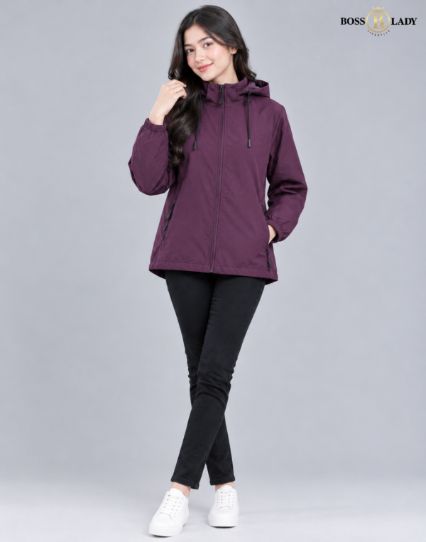 Purple Zip-Up Windbreaker Jacket